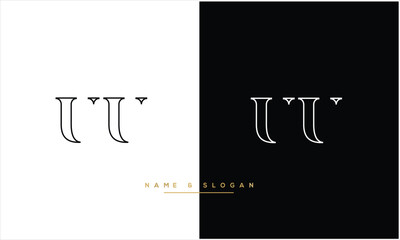 U, UU, Abstract letters Logo monogram