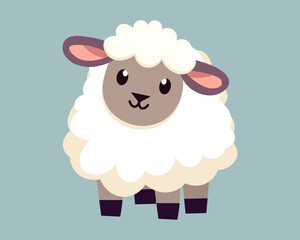 Cute cartoon sheep. Vector illustration 5