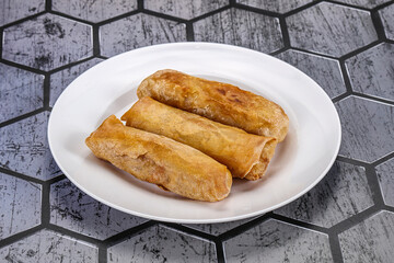 Traditional crispy fried stuffed springroll