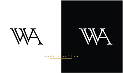 Obraz premium WA, AW, W, A, Abstract Letters Logo Monogram