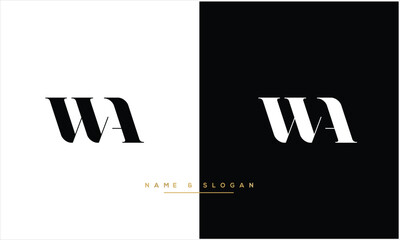 Obraz premium WA, AW, W, A, Abstract Letters Logo Monogram