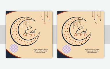 Traditional Eid Mubarak festival card with Islamic decoration