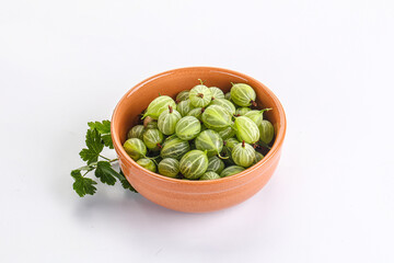 Sweet ripe gooseberries in the bowl