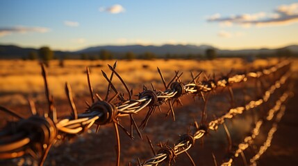 barbed wire fence symbolizes protection.