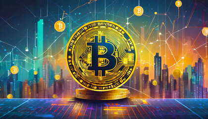 Cryptocurrency on Binance trading app, Bitcoin BTC with BNB, Ethereum, Dogecoin, Cardano, Li - obrazy, fototapety, plakaty