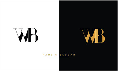 WB, BW, W, B, Abstract Letters Logo Monogram