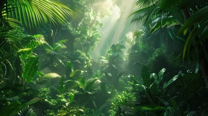 Fototapeta na wymiar Congo Forest, a mysterious rainforest full of animals 