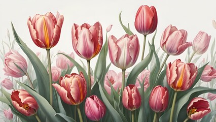 Obraz premium Spring flowers, isolated, blossom border