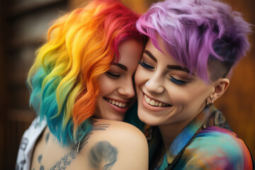 Obraz premium Created with generative AI LGBT theme picture gay pride month human respect