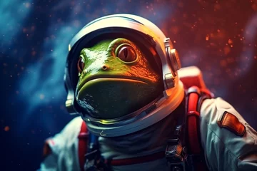  a frog wearing a space suit © Alexandru