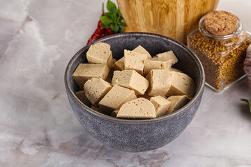 Vegan cuisine - organic tofu cheese