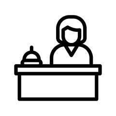 receptionist line icon illustration vector graphic