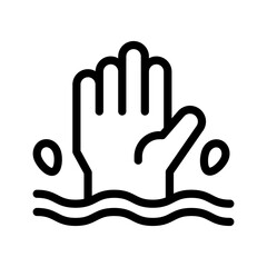 Obraz premium drowning line icon illustration vector graphic