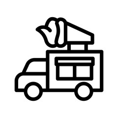 ice cream truck line icon illustration vector graphic