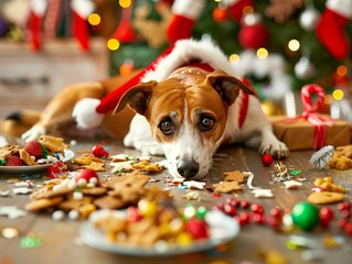 Brown and White Dog Laying on Table