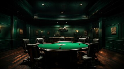 Room With Pool Table and Chairs