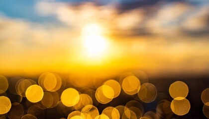 bright yellow and gold bokeh summer sun abstract sky background