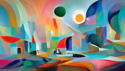 colorful abstract background surreal and dreamlike composition