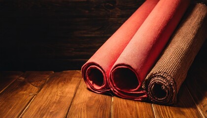 photo background is orange red textured wall rolling in the floor studio photography background...