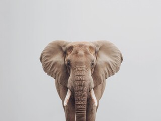 Obraz premium An elephant grazing in a field under a vast sky