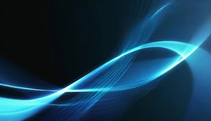 Fototapeten beautiful abstract wave technology background with blue light digital effect corporate concept © Richard