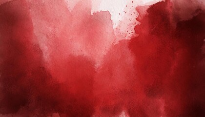 red watercolor ombre leaks and splashes texture on white watercolor paper background with scratches and old red scratched wall grungy background or texture scary red wall for background - obrazy, fototapety, plakaty