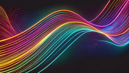 Outdoor-Kissen neon light with abstract colorful gradient wave background © Richard