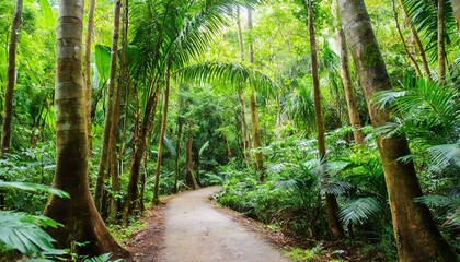 tropical rainforest with big trees