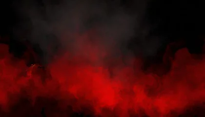Fototapeten grunge dark horror black background with bright red mist smoke halloween goth design © Richard