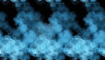 seamless pattern with texture of blue smoke fog smog on a black background - obrazy, fototapety, plakaty