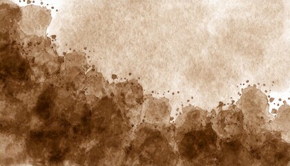 brown background paper old grunge border design of watercolor blotches with coffee color vintage...