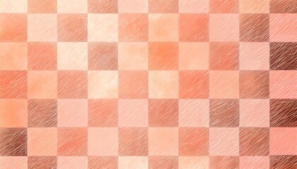 gentle and soothing checkered background pattern with squares in various tones of peach fuzz