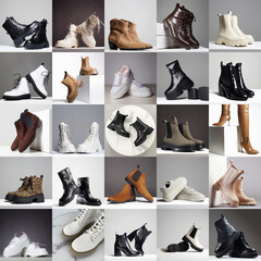 fashion shoes collage. stylish still life - 763474589