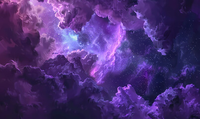 purple nebula background - obrazy, fototapety, plakaty