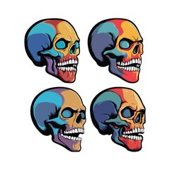 Medical Skull bones vector, icon