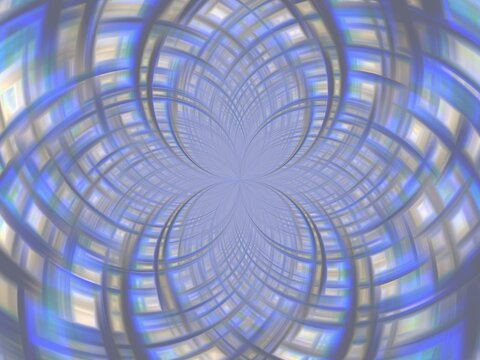 Background with pastel colors and effect of rays in motion, lines curves, bends, lights and depth with blue color - abstract graphic. Topics: wallpaper, abstraction, pattern, texture, art of computer