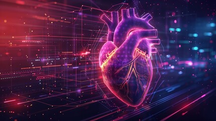 Futuristic medical research or heart cardiology health care with diagnosis