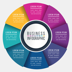 Infographics 8 options or steps design template for business information