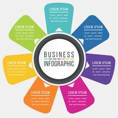 Infographics 7 options or steps design template for business information