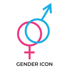 Gender symbol pink, blue and black icon. Female and male gender icon vector set. unisex illustration sign collection. Man and woman symbol on white background in eps 10.