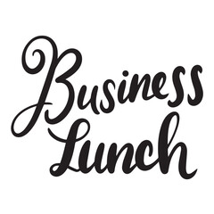 Business Lunch text isolated on transparent background. Hand drawn vector art