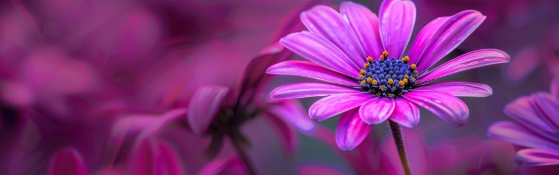 Close Up of Purple Flower With Blurry Background