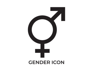 Gender identity symbols. Icons Geschlechter Schwarz. The sign of a woman, a man, a non-binary gender identity, androgynous and intersex, transgender. Vector black icons isolated on a white background.