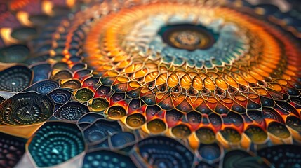 Amazing colorful and detailed pattern. Intricate and mesmerizing, perfect for backgrounds or any...