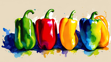 Vibrante Variedad de Pimientos: Una Paleta de Colores Saludables para tu Dieta. Desde el Rojo Intenso hasta el Verde Fresco, Disfruta de la Frescura y Nutrición de estos Deliciosos Ingredientes Vegeta