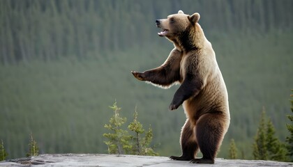 A Bear Standing On Its Hind Legs To Get A Better V Upscaled 6