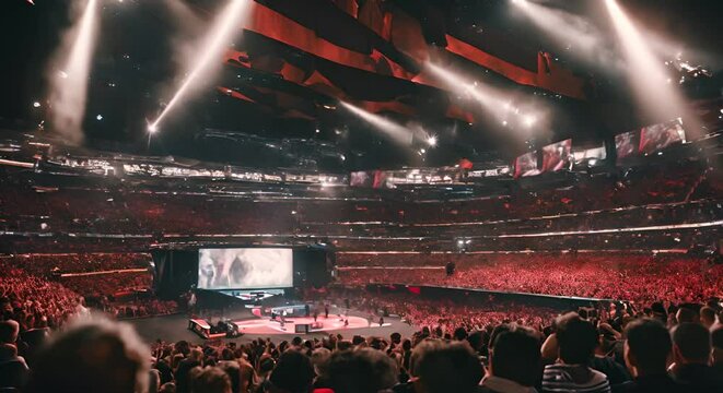 Esports competition in a stadium.
