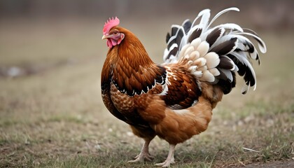 A Hen With Her Feathers Ruffled Up Ready To Defen Upscaled 2 - obrazy, fototapety, plakaty