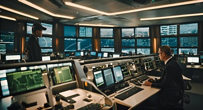 Airport control tower.