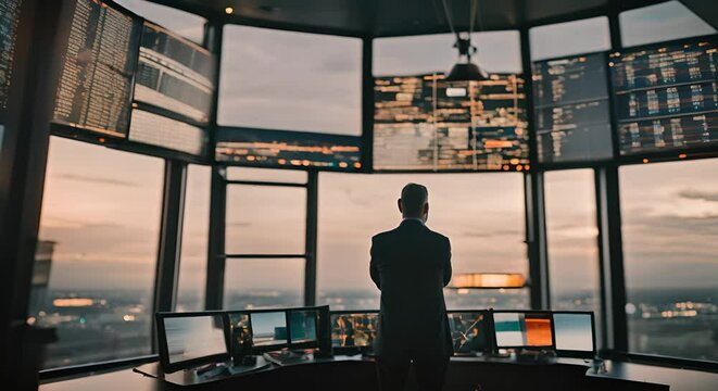 Airport control tower.